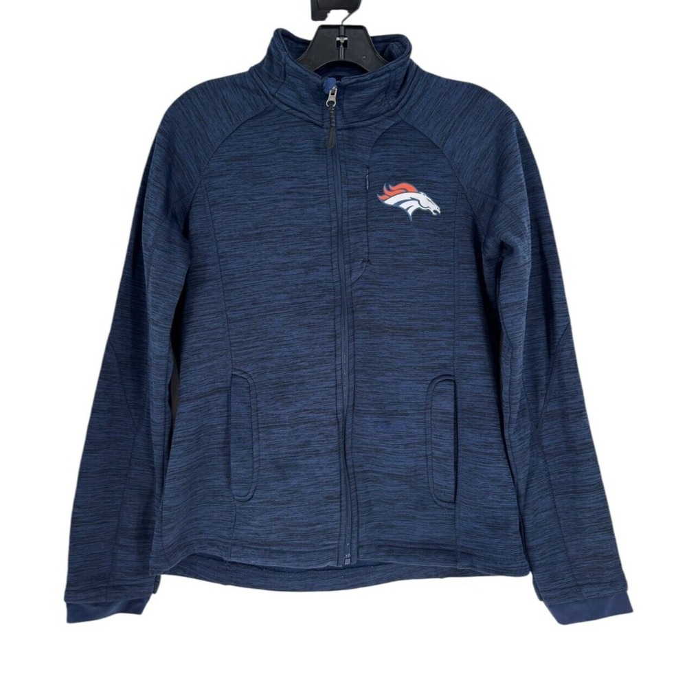 NFL Denver Broncos Women's Navy G-III For Her Kick Off Full Zip Jacket Sz Medium